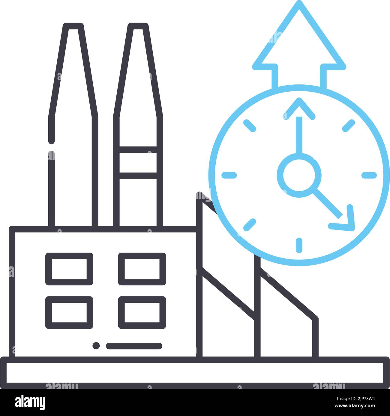 icône de ligne d'horloge, symbole de contour, illustration vectorielle, signe de concept Illustration de Vecteur