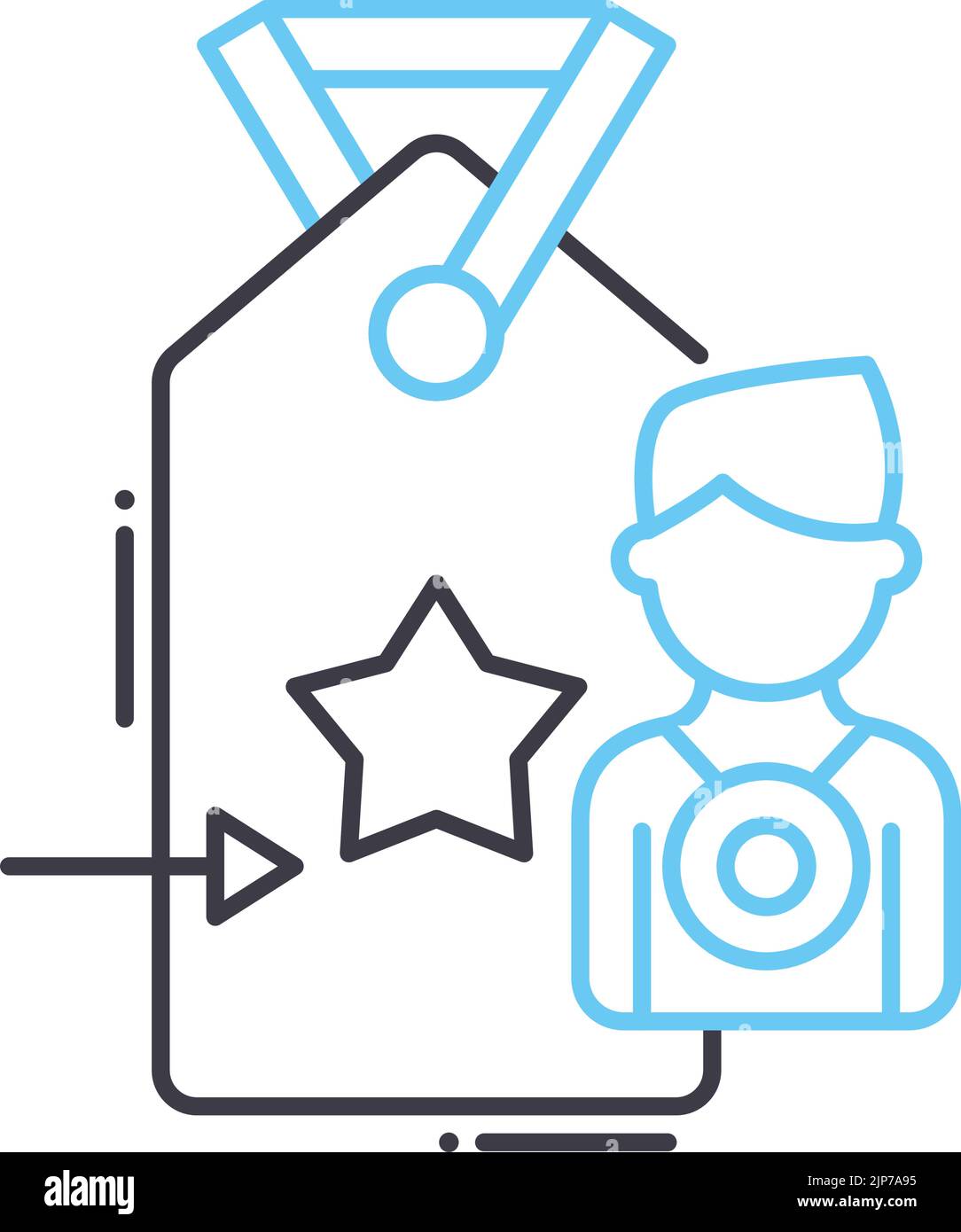 icône de ligne de recherche de consommateur, symbole de contour, illustration vectorielle, signe de concept Illustration de Vecteur