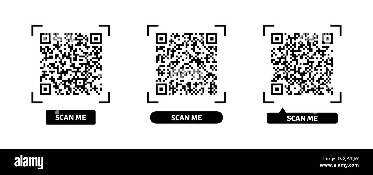 Numérisez-moi l'autocollant de code QR. Code QR pour scanner de smartphone et paiement. Illustration vectorielle isolée sur fond blanc Illustration de Vecteur