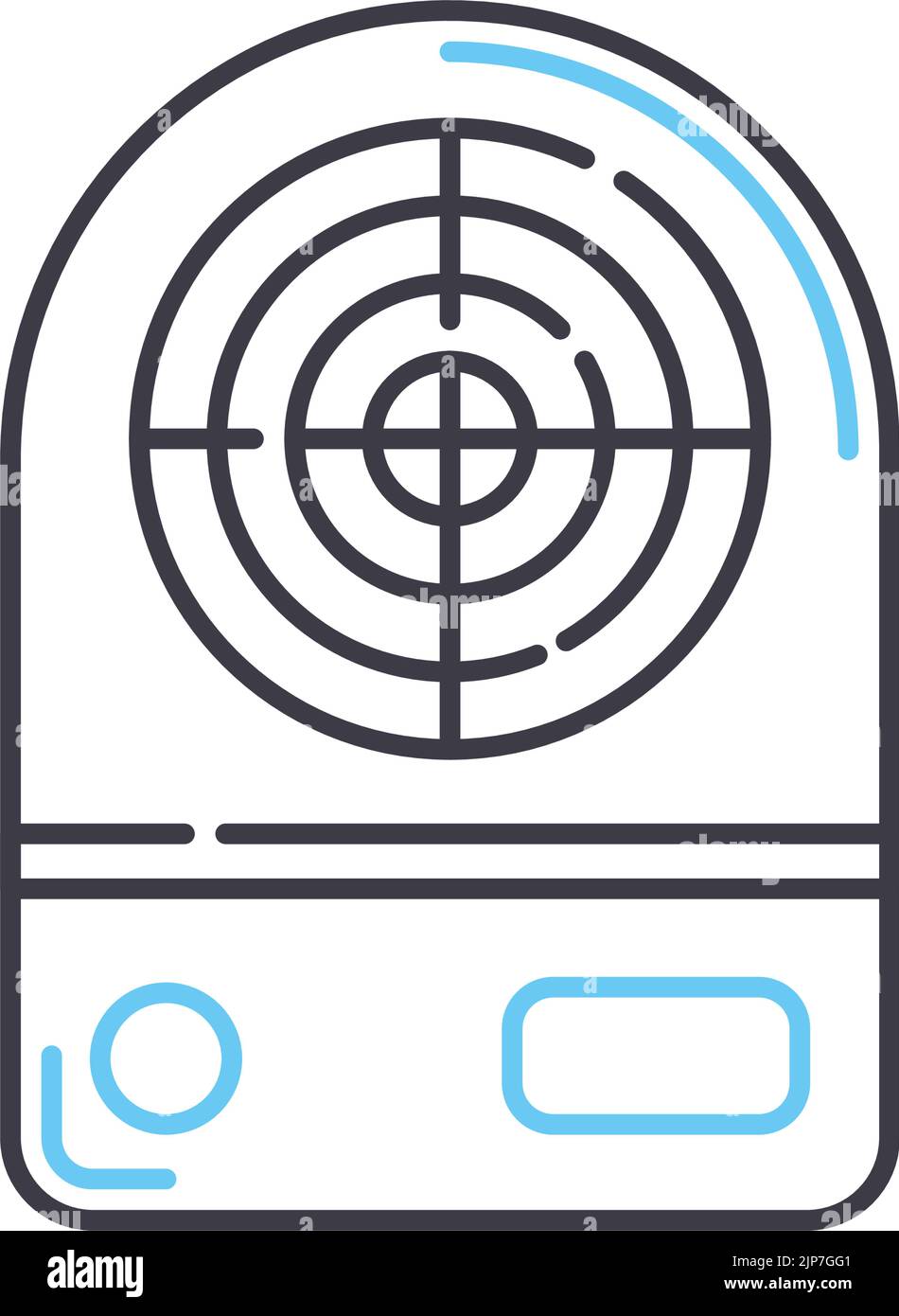 icône de ligne de chauffage électrique, symbole de contour, illustration vectorielle, signe de concept Illustration de Vecteur