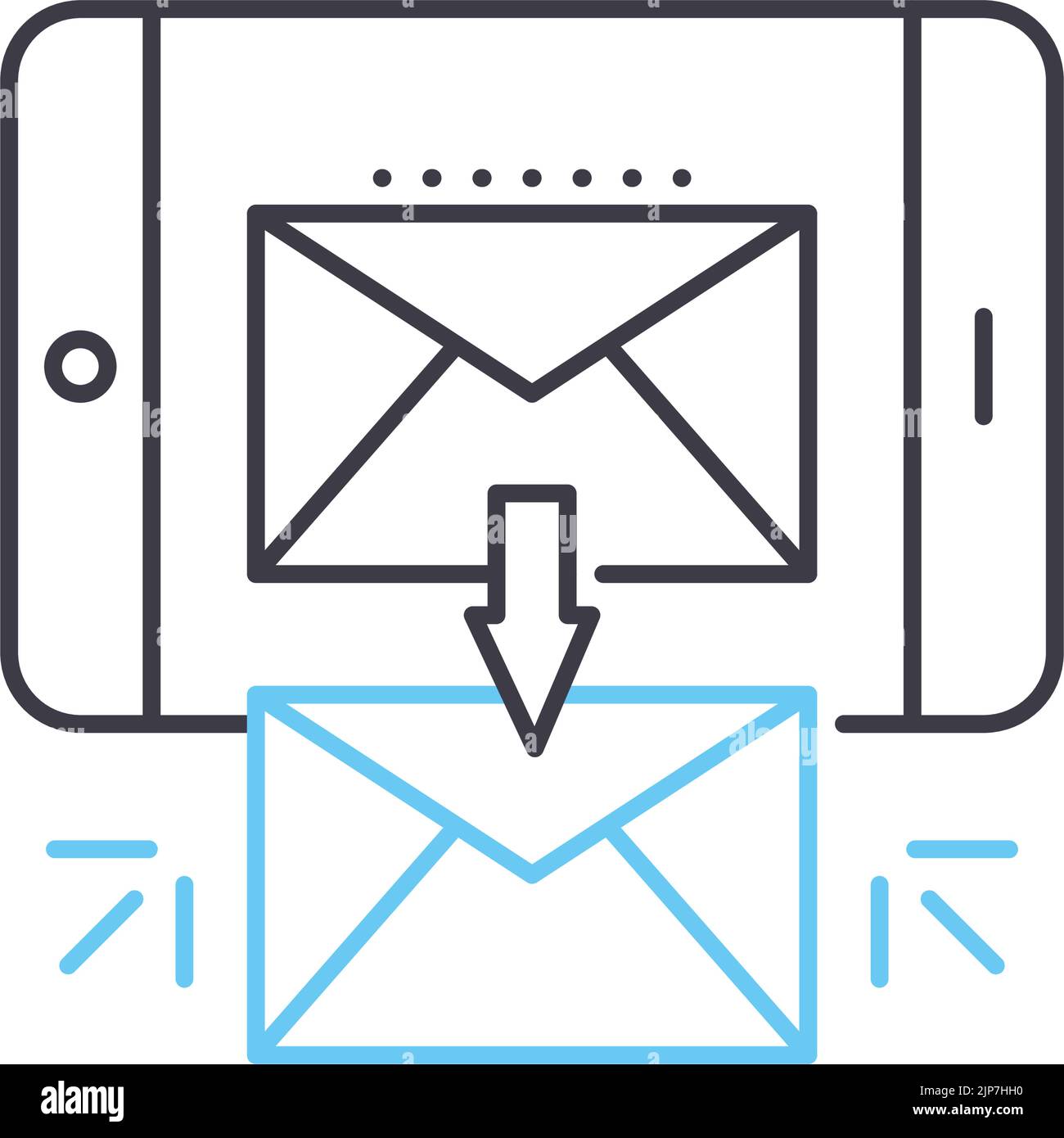 icône de ligne d'e-mail, symbole de contour, illustration vectorielle, signe de concept Illustration de Vecteur