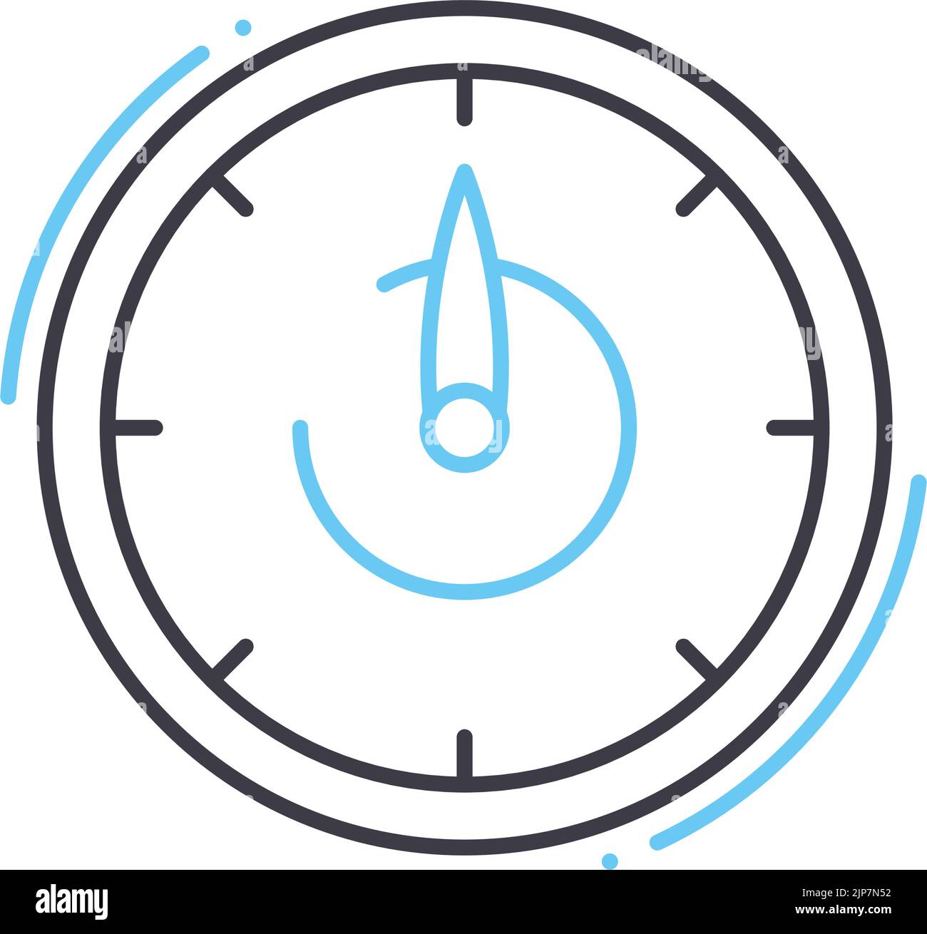 icône de ligne de mesure d'efficacité, symbole de contour, illustration vectorielle, signe de concept Illustration de Vecteur