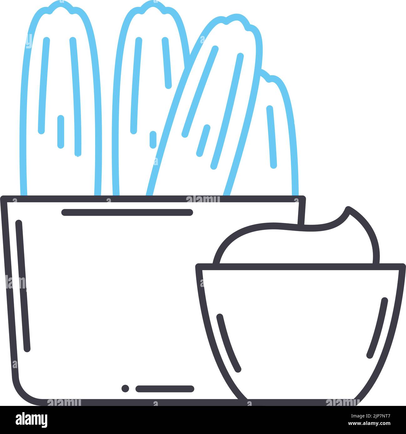 icône de ligne de churros, symbole de contour, illustration vectorielle, signe de concept Illustration de Vecteur