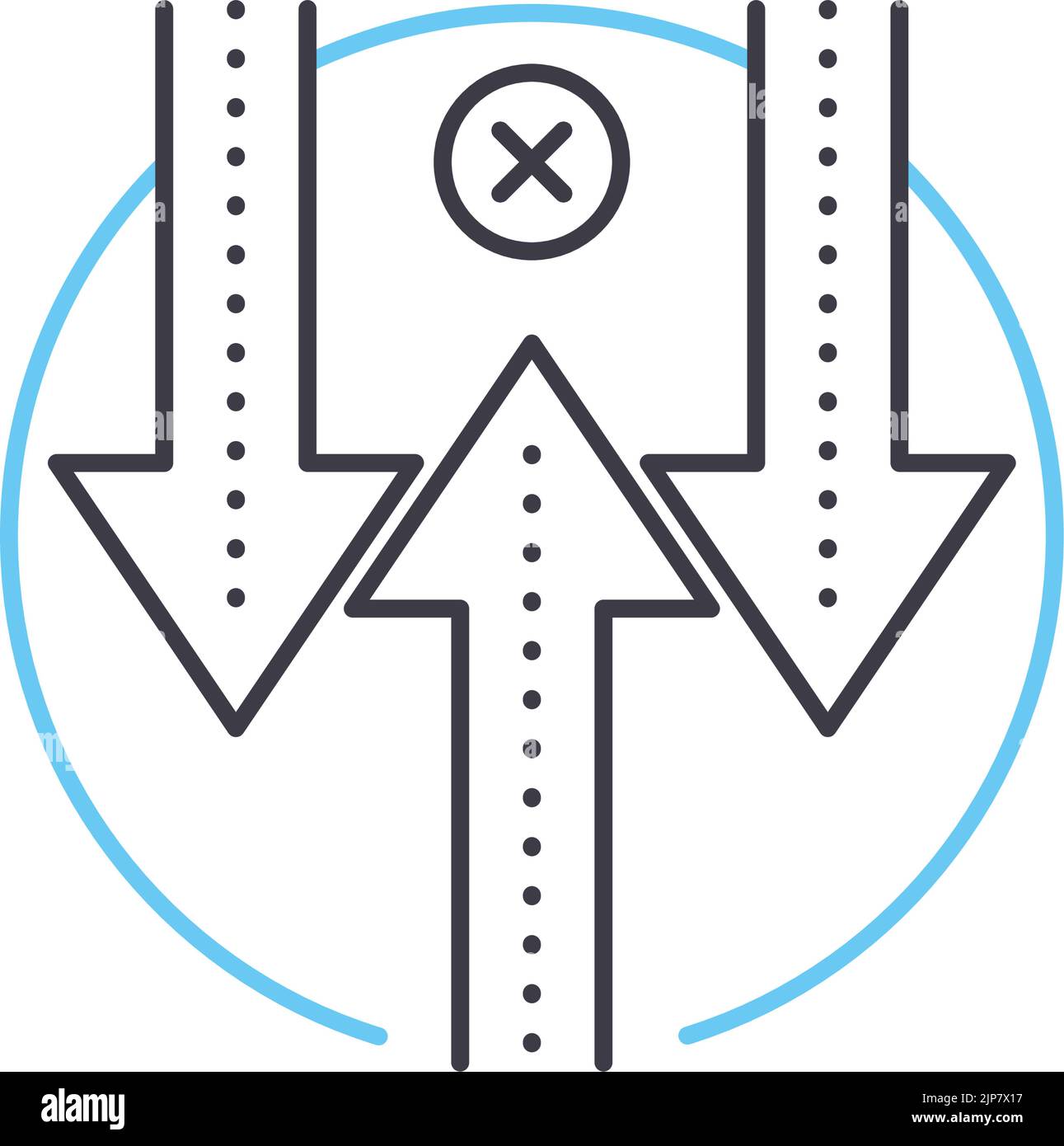 icône de conflit d'intérêt, symbole de contour, illustration vectorielle, signe de concept Illustration de Vecteur