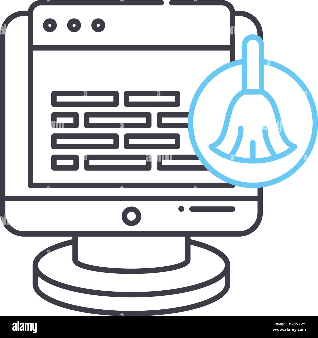 nettoyer l'icône de ligne de code, le symbole de contour, l'illustration vectorielle, le signe de concept Illustration de Vecteur