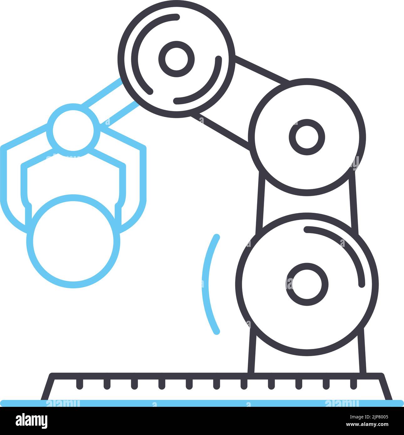 icône automatique de ligne de voiture robotique, symbole de contour, illustration vectorielle, signe de concept Illustration de Vecteur