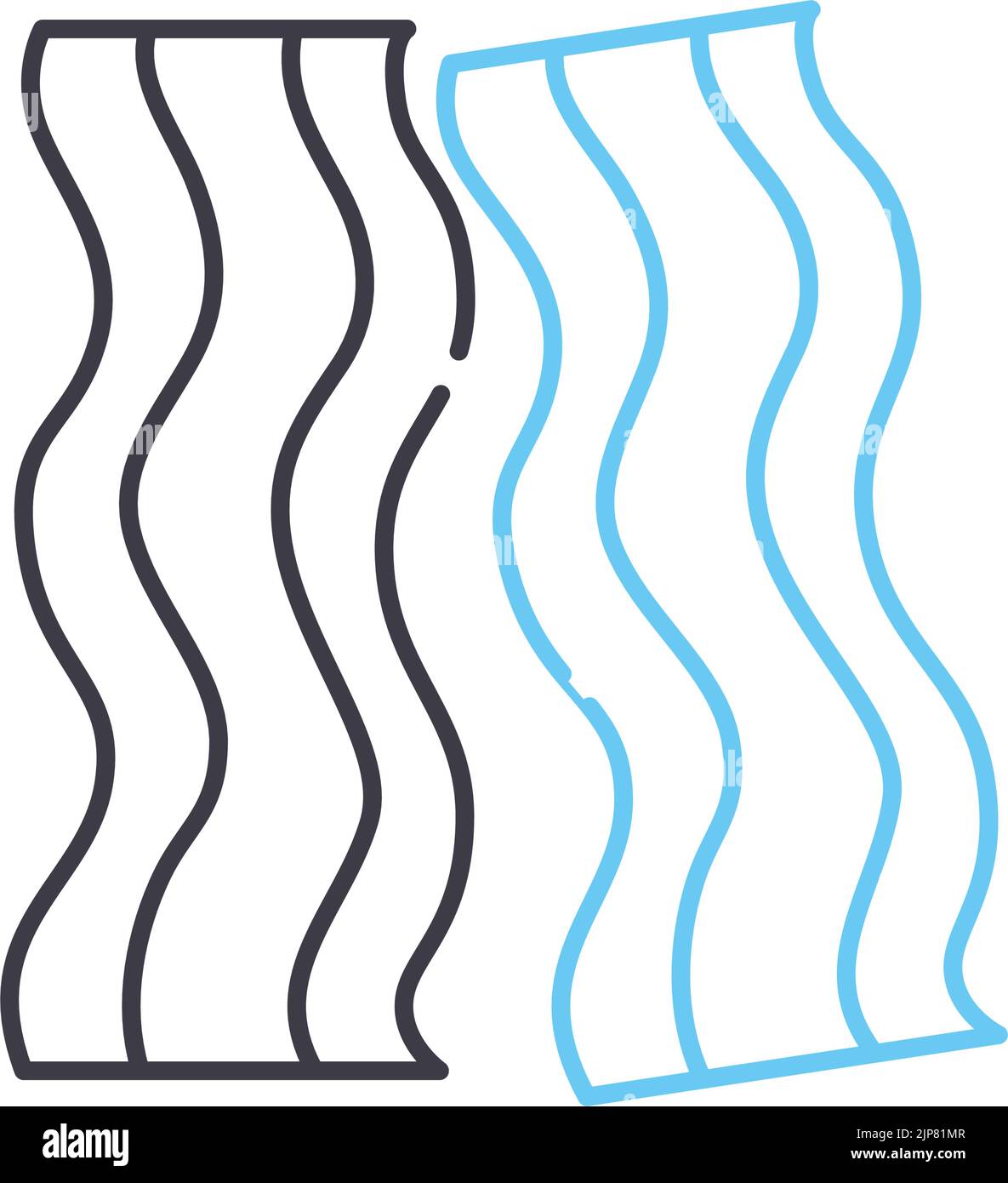 icône de la ligne de bacon, symbole de contour, illustration vectorielle, signe de concept Illustration de Vecteur