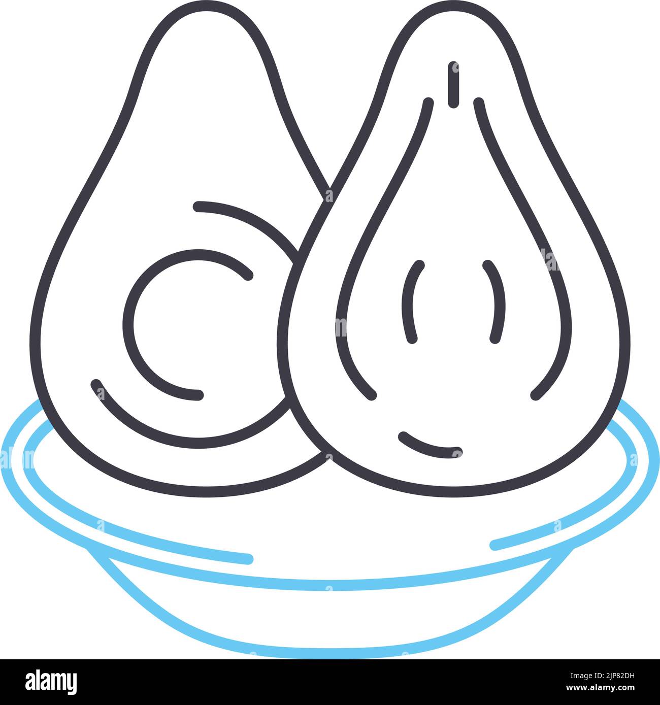 icône de ligne coxinha, symbole de contour, illustration vectorielle, signe de concept Illustration de Vecteur