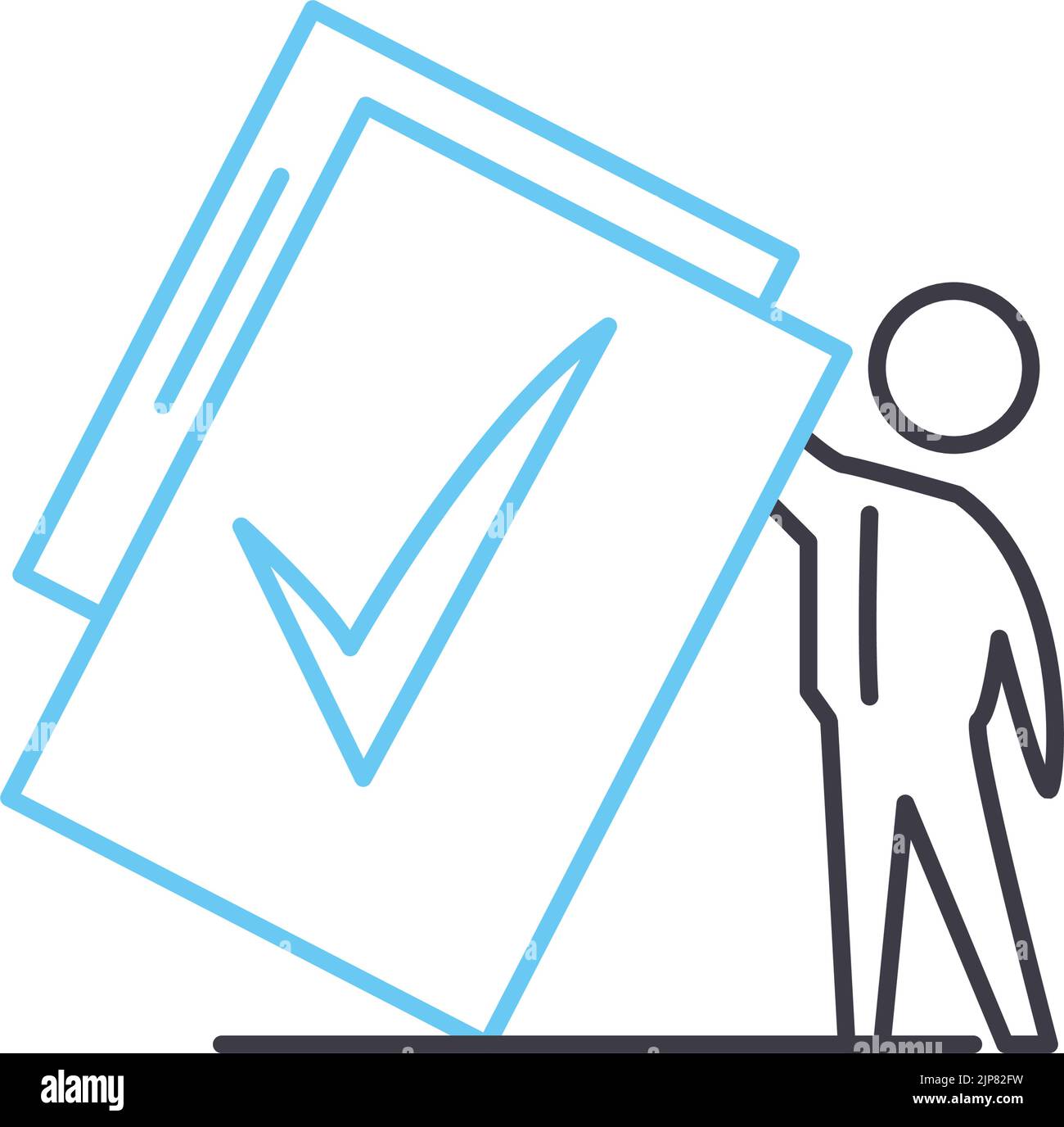 icône de ligne de campagne électorale, symbole de contour, illustration vectorielle, signe de concept Illustration de Vecteur