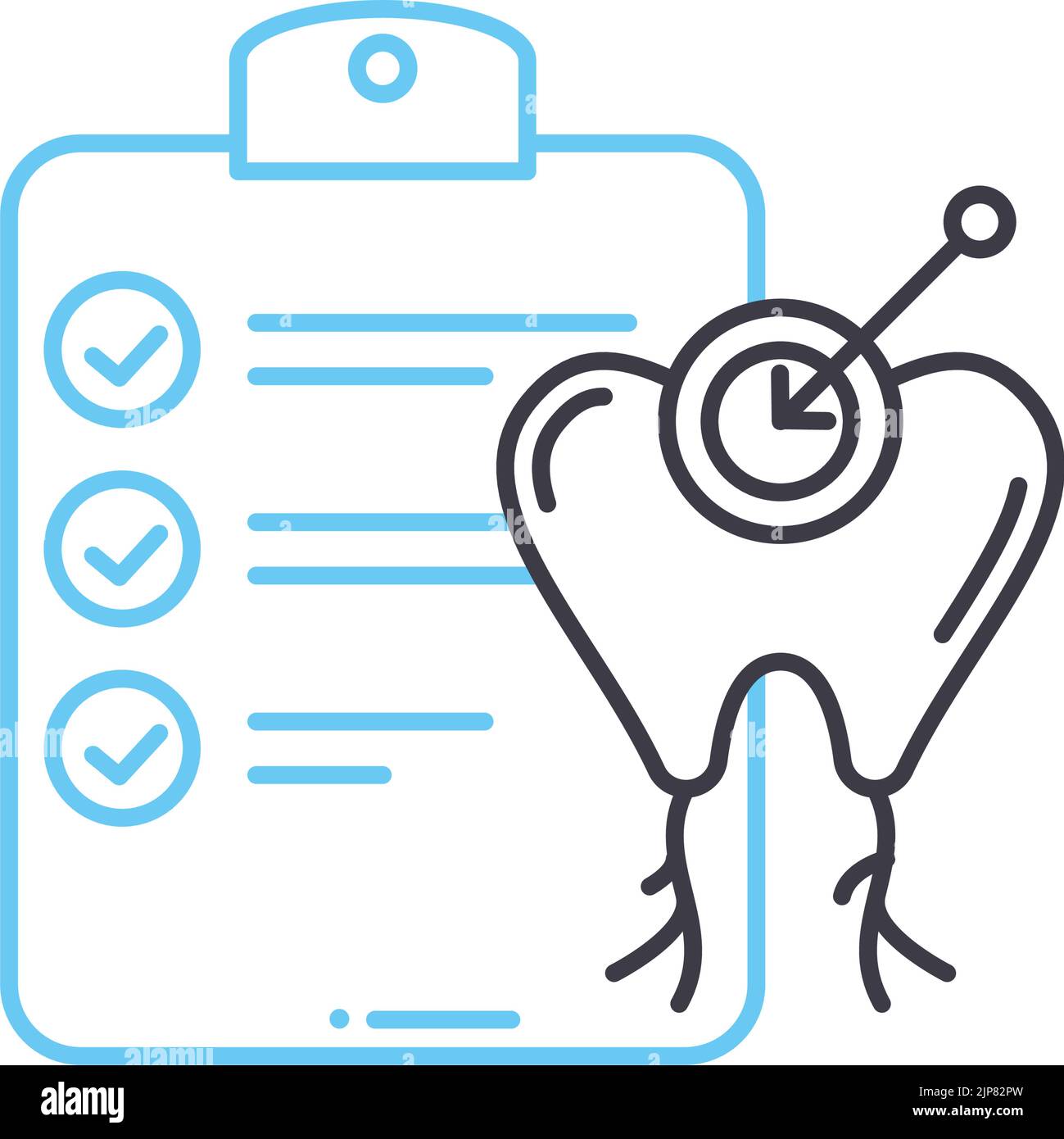 icône de ligne de problèmes dentaires, symbole de contour, illustration vectorielle, signe de concept Illustration de Vecteur