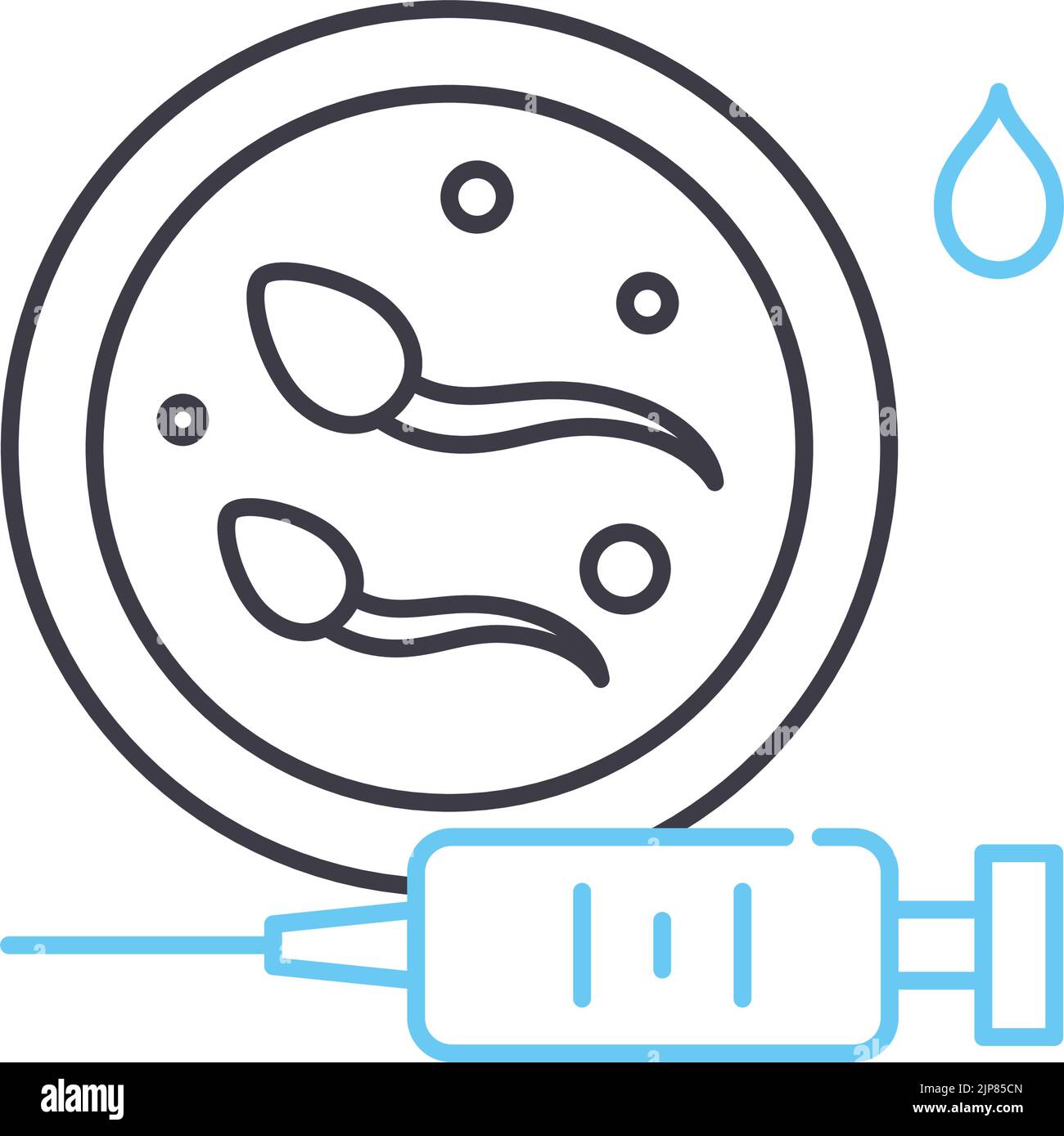 icône de ligne d'insémination artificielle, symbole de contour, illustration vectorielle, signe de concept Illustration de Vecteur