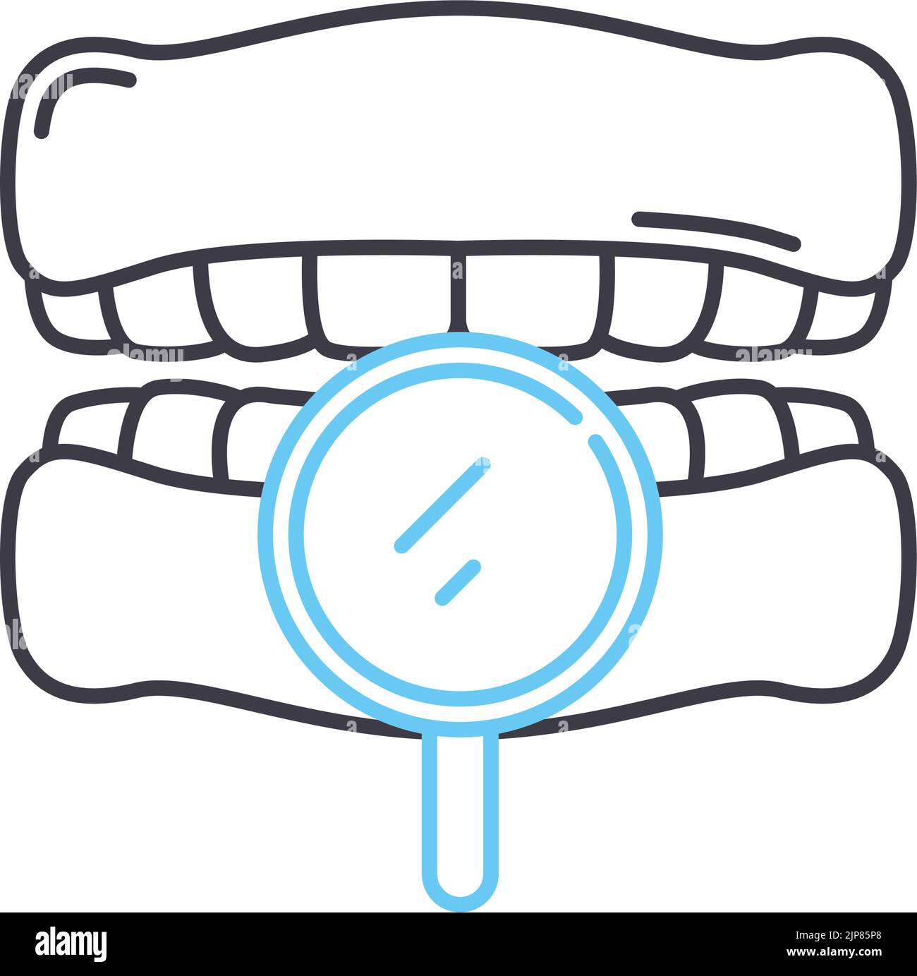 icône de ligne dentaire, symbole de contour, illustration vectorielle, signe de concept Illustration de Vecteur