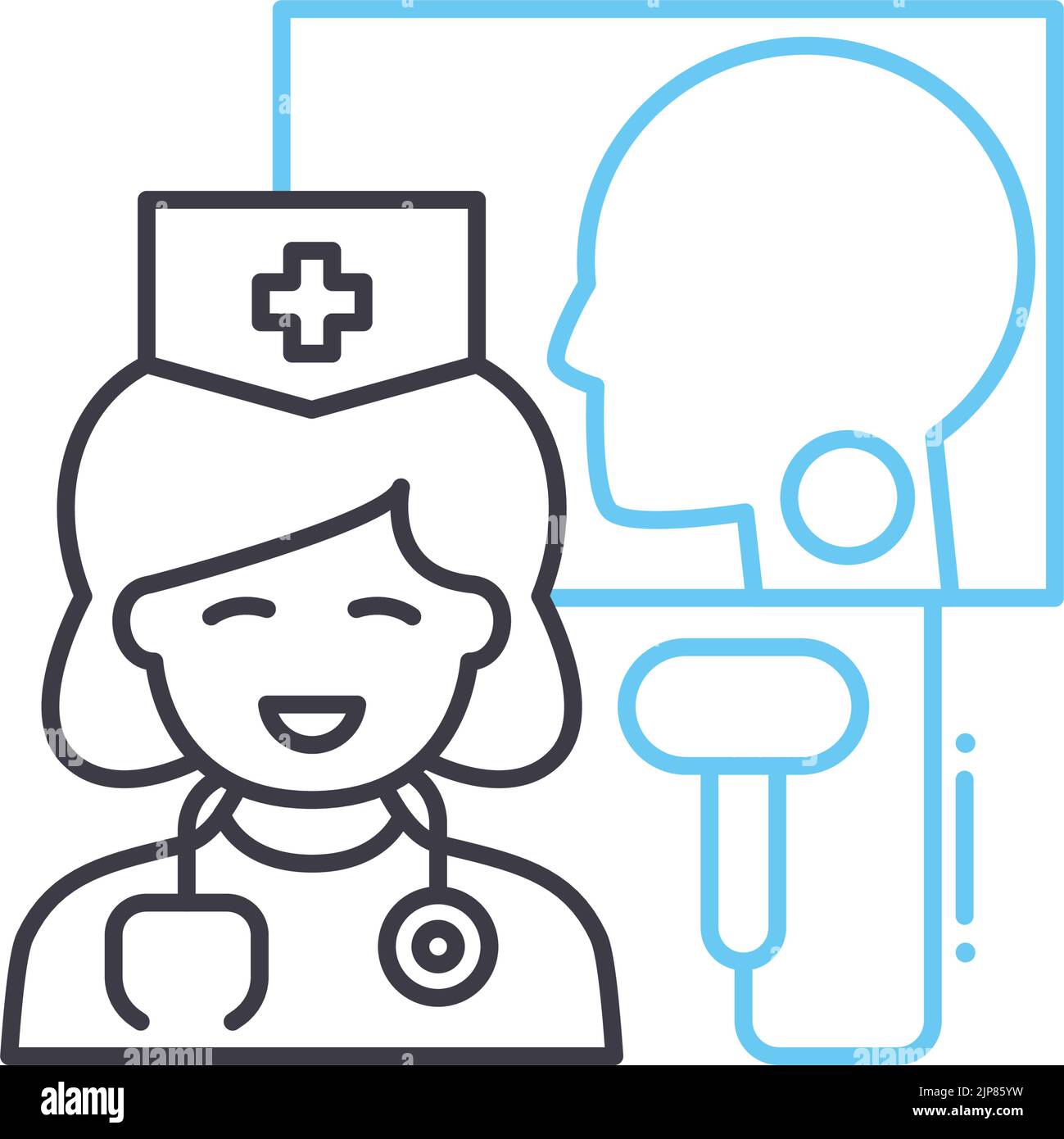 icône de ligne endocrinilogiste, symbole de contour, illustration vectorielle, signe de concept Illustration de Vecteur