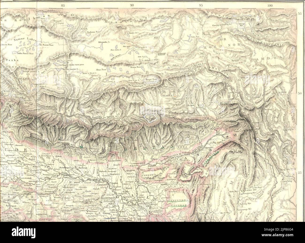 La position spéciale du Punjab et de l'Indus de ''Atlas de Compagnon au Gazeteur du monde'' par G. H. Swanston (A. Fullarton, Édimbourg, 1859) nord-est Banque D'Images