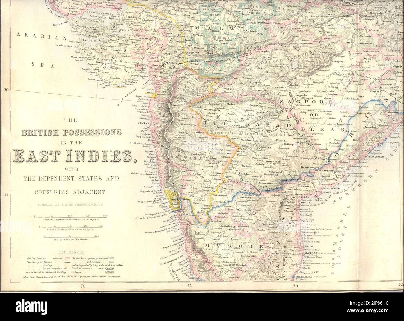La position spéciale du Punjab et de l'Indus de ''Atlas de Compagnon au Gazeteur du monde'' par G. H. Swanston (A. Fullarton, Édimbourg, 1859) sud-ouest Banque D'Images