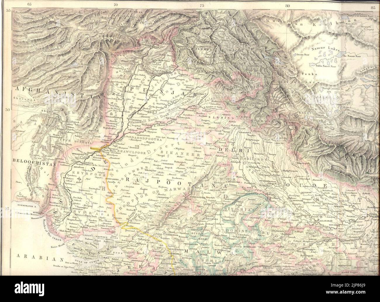 La position spéciale du Punjab et de l'Indus de ''Atlas de Compagnon au Gazeteur du monde'' par G. H. Swanston (A. Fullarton, Édimbourg, 1859) nord-ouest Banque D'Images
