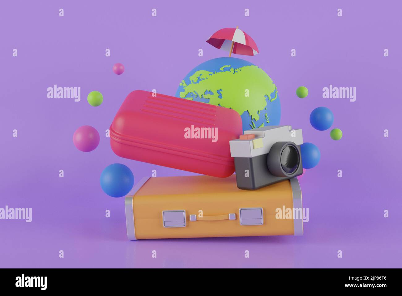 Concept créatif de voyager en avion. Un avion réaliste de conception 3D se dévolte de la valise. Une valise avec avion de vol voyage tourisme voyage planification de voyage en avion Banque D'Images