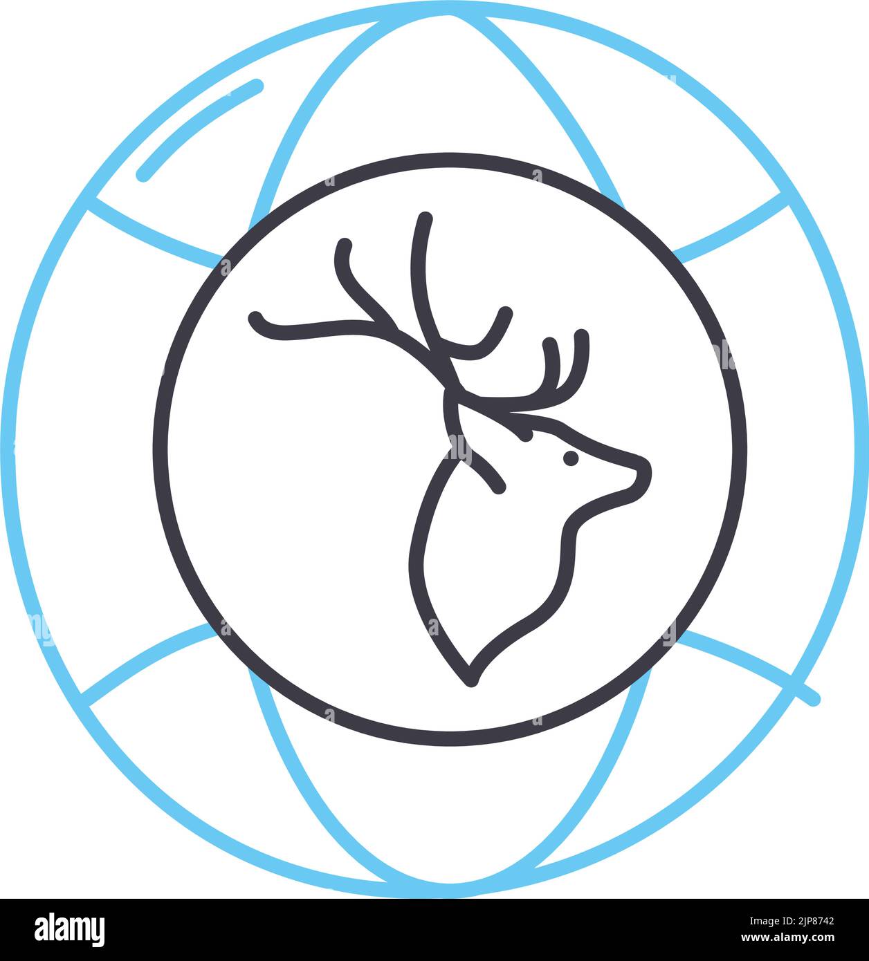 icône de ligne d'exploration arctique, symbole de contour, illustration vectorielle, signe de concept Illustration de Vecteur