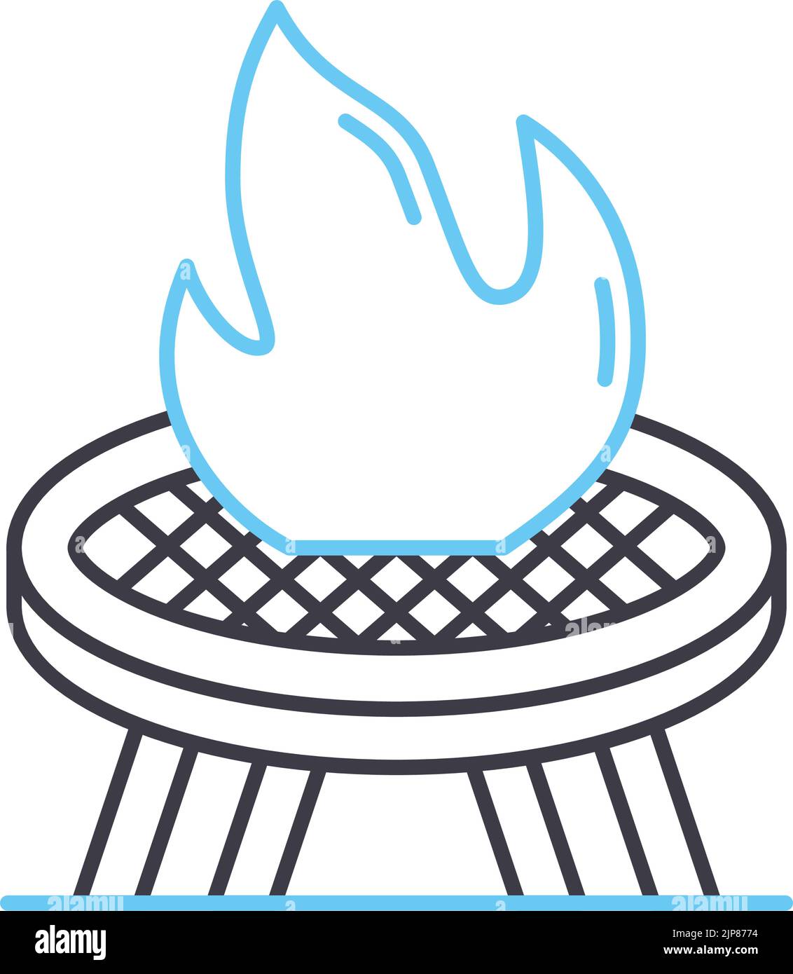 icône de ligne de feu, symbole de contour, illustration vectorielle, signe de concept Illustration de Vecteur