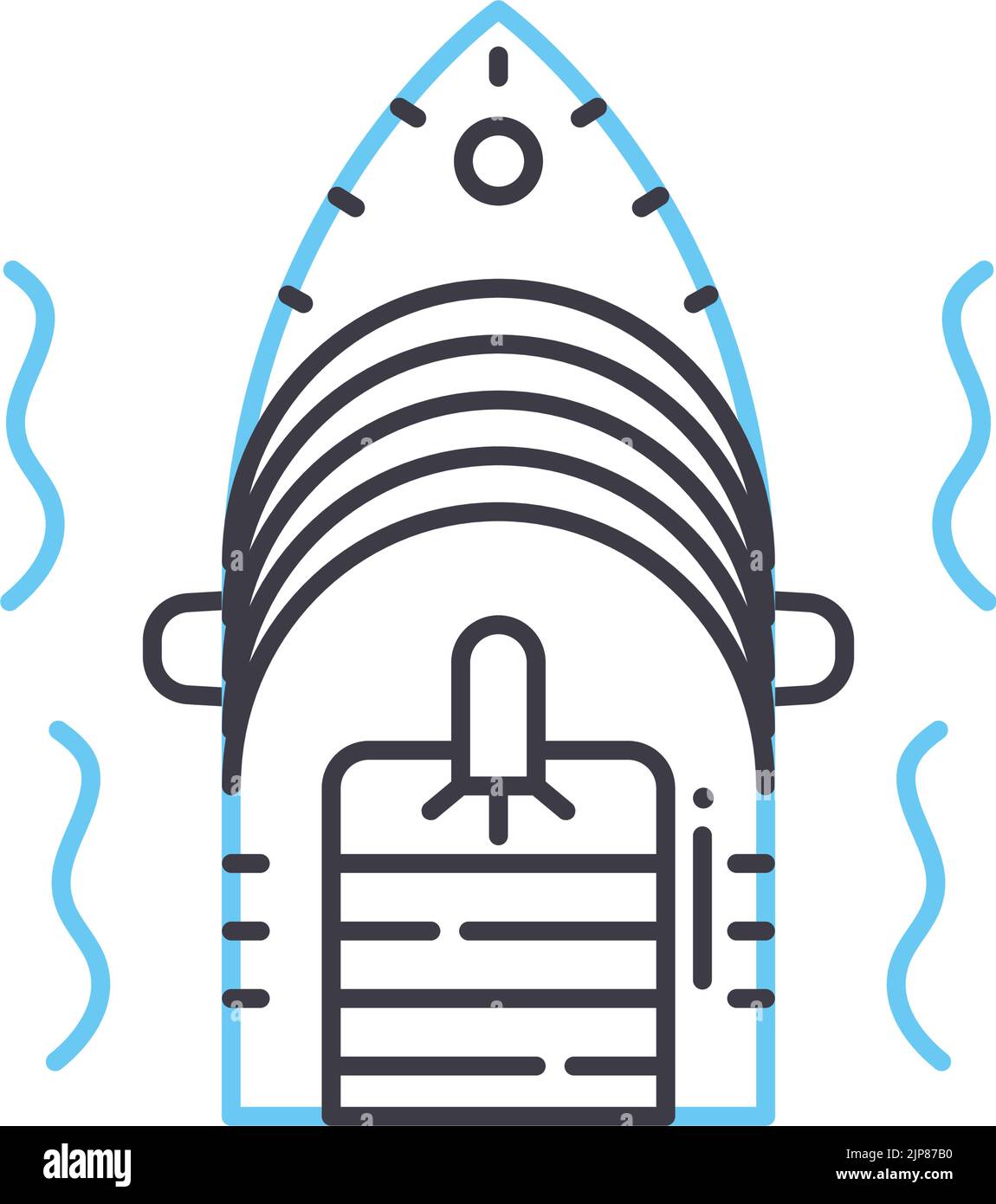 icône de ligne de croisière, symbole de contour, illustration vectorielle, signe de concept Illustration de Vecteur