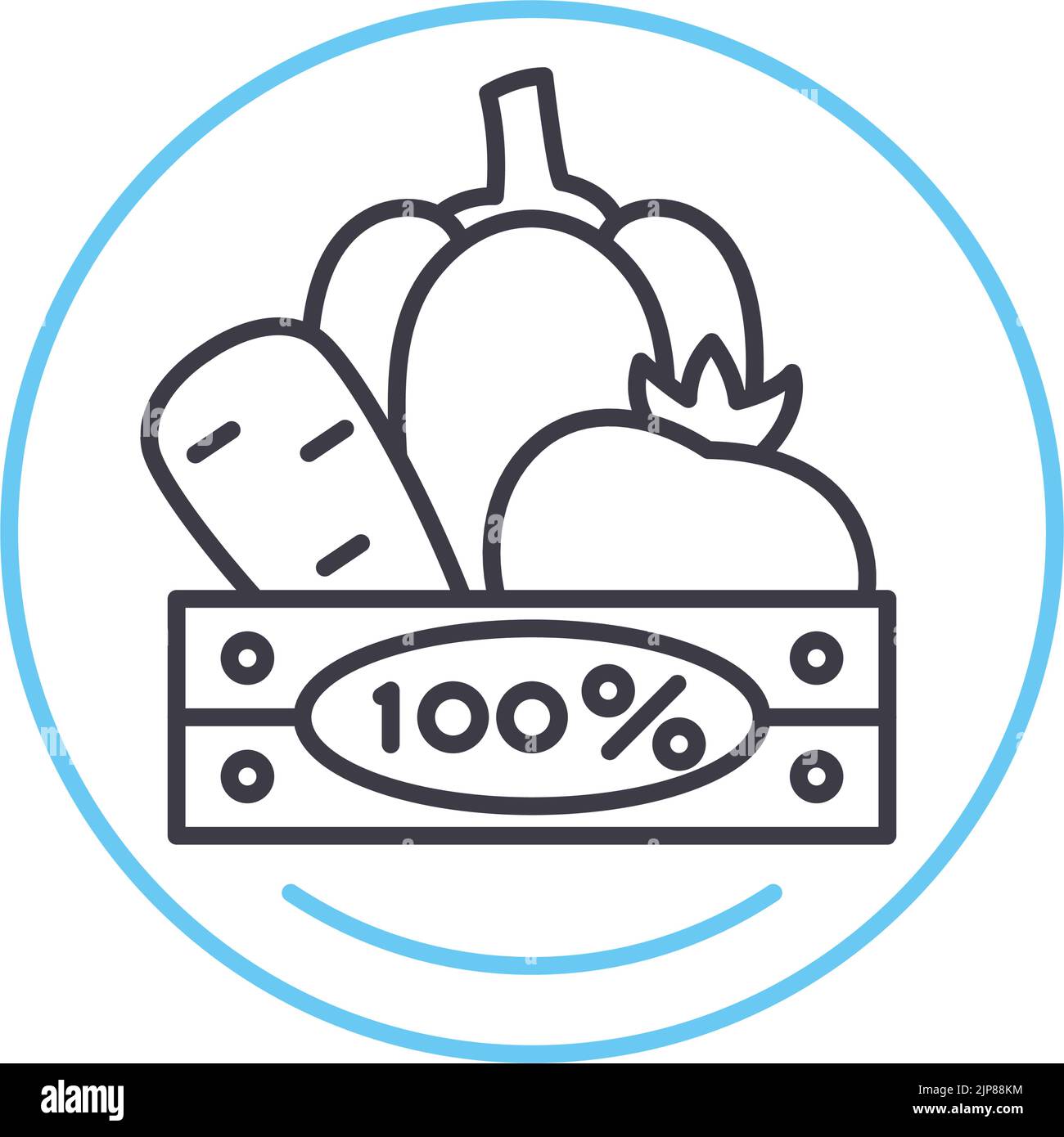 100 icône de ligne végétalienne, symbole de contour, illustration vectorielle, signe de concept Illustration de Vecteur