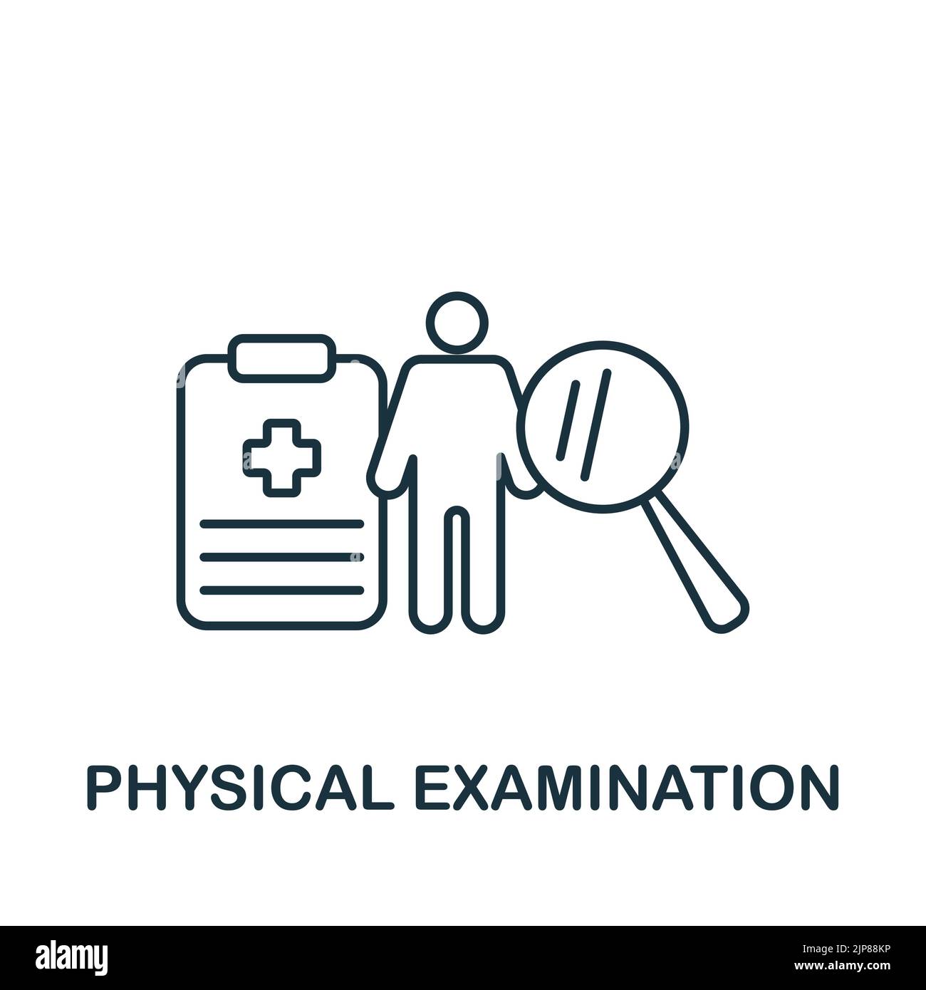 Icône d'examen physique. Icône Line simple Health Check pour les modèles, la conception Web et les infographies Illustration de Vecteur