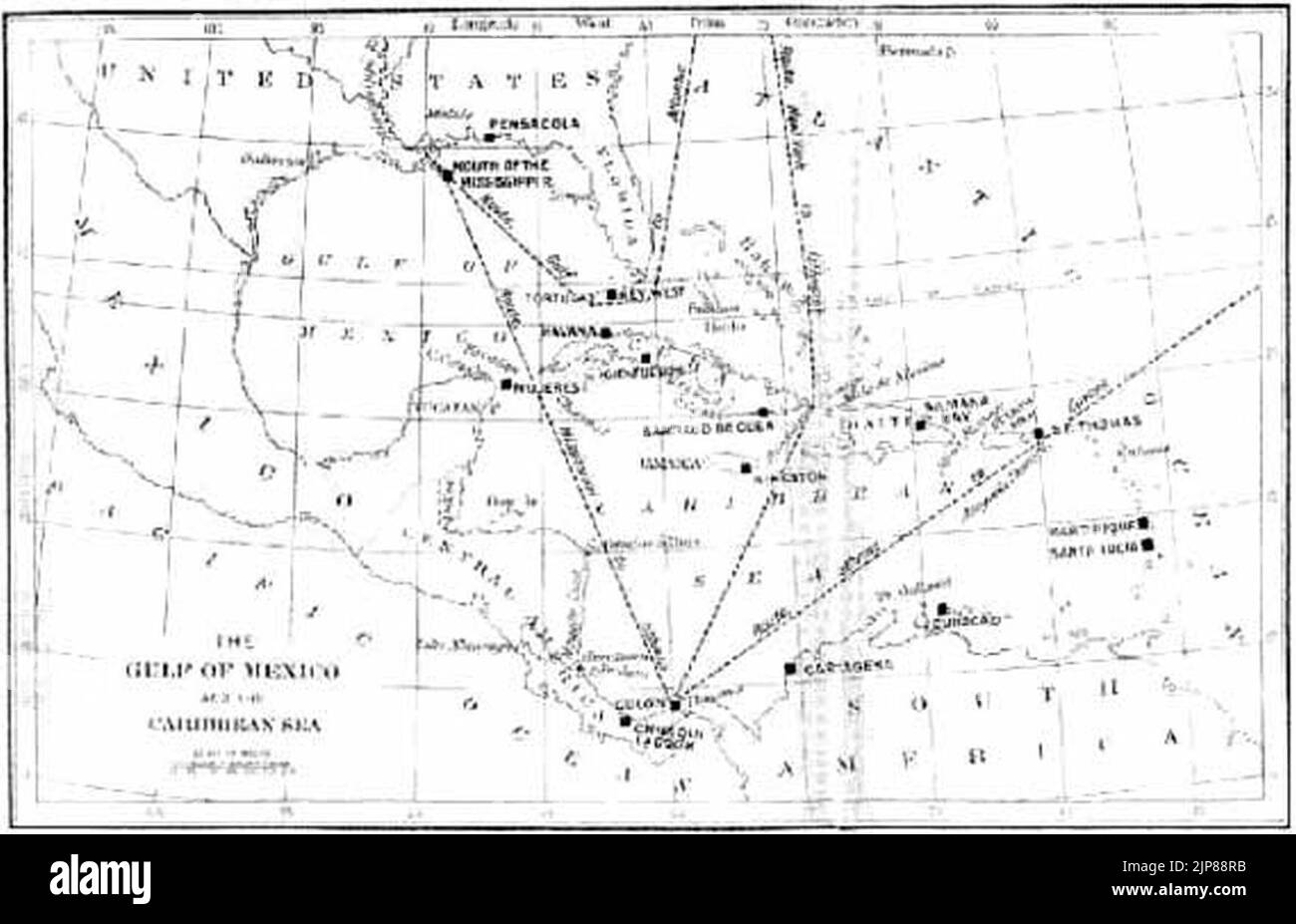 Les FONCTIONS STRATÉGIQUES DU GOLFE DU MEXIQUE ET LA MER DES CARAÏBES Banque D'Images