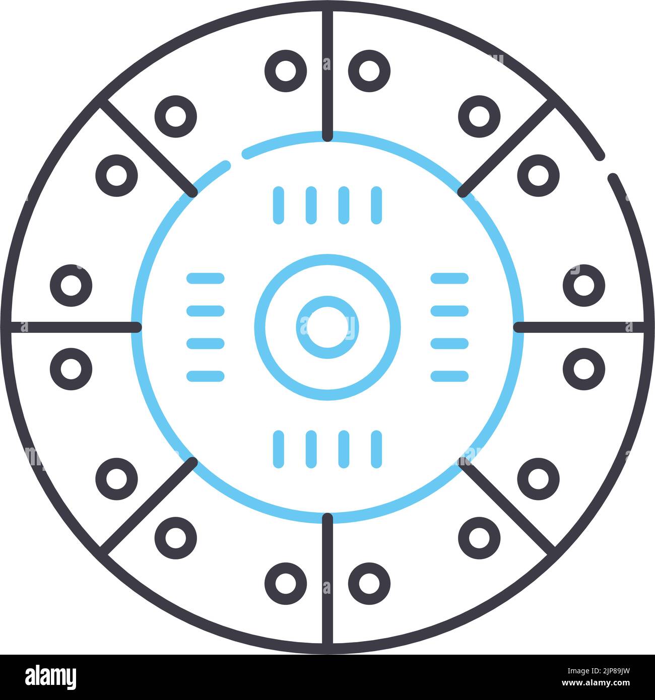 icône de ligne de disque d'embrayage, symbole de contour, illustration vectorielle, signe de concept Illustration de Vecteur