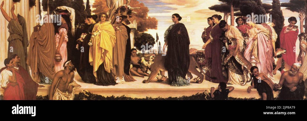 Le Syracuse épouse conduisant les animaux sauvages en procession vers le Temple de Diane par Lord Frederick Leighton Banque D'Images