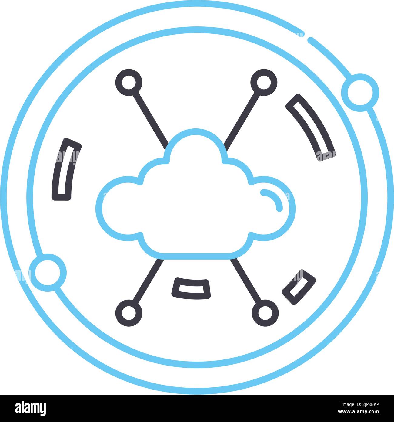 icône de ligne de service big data, symbole de contour, illustration vectorielle, signe de concept Illustration de Vecteur