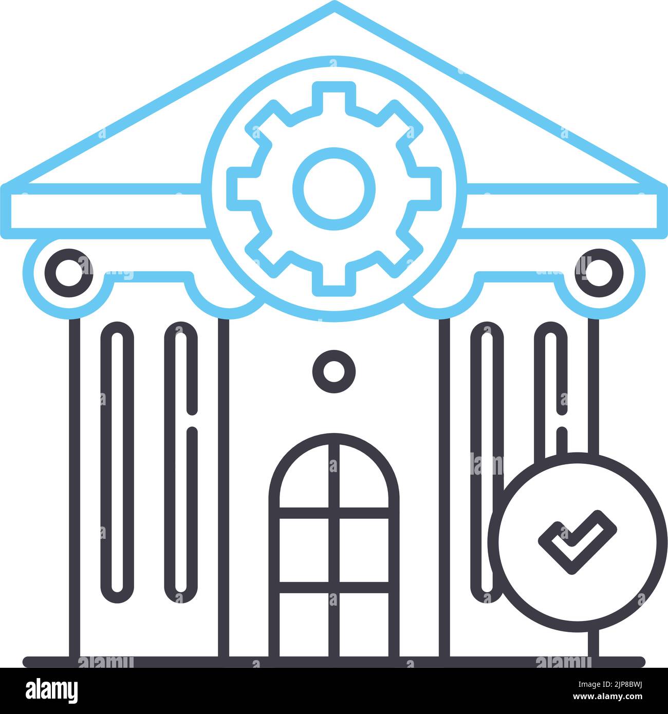 icône de ligne de régulation de banque, symbole de contour, illustration vectorielle, signe de concept Illustration de Vecteur