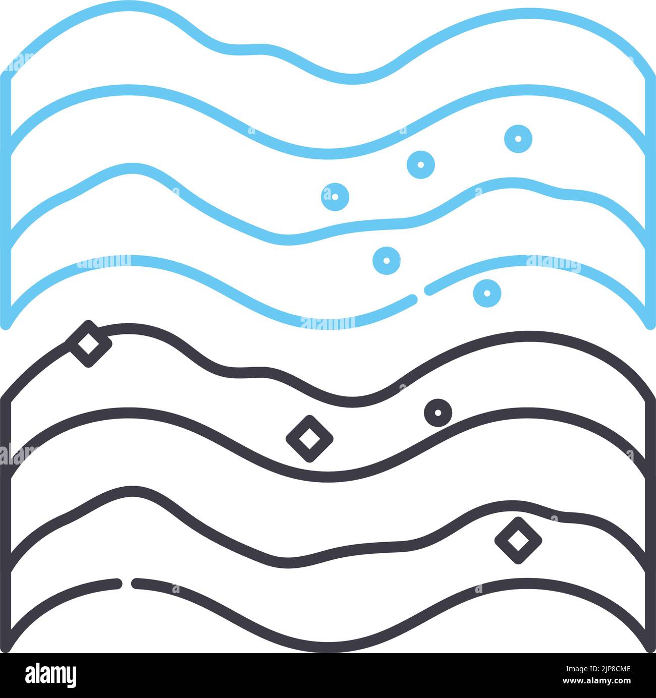 icône de la ligne de bacon, symbole de contour, illustration vectorielle, signe de concept Illustration de Vecteur