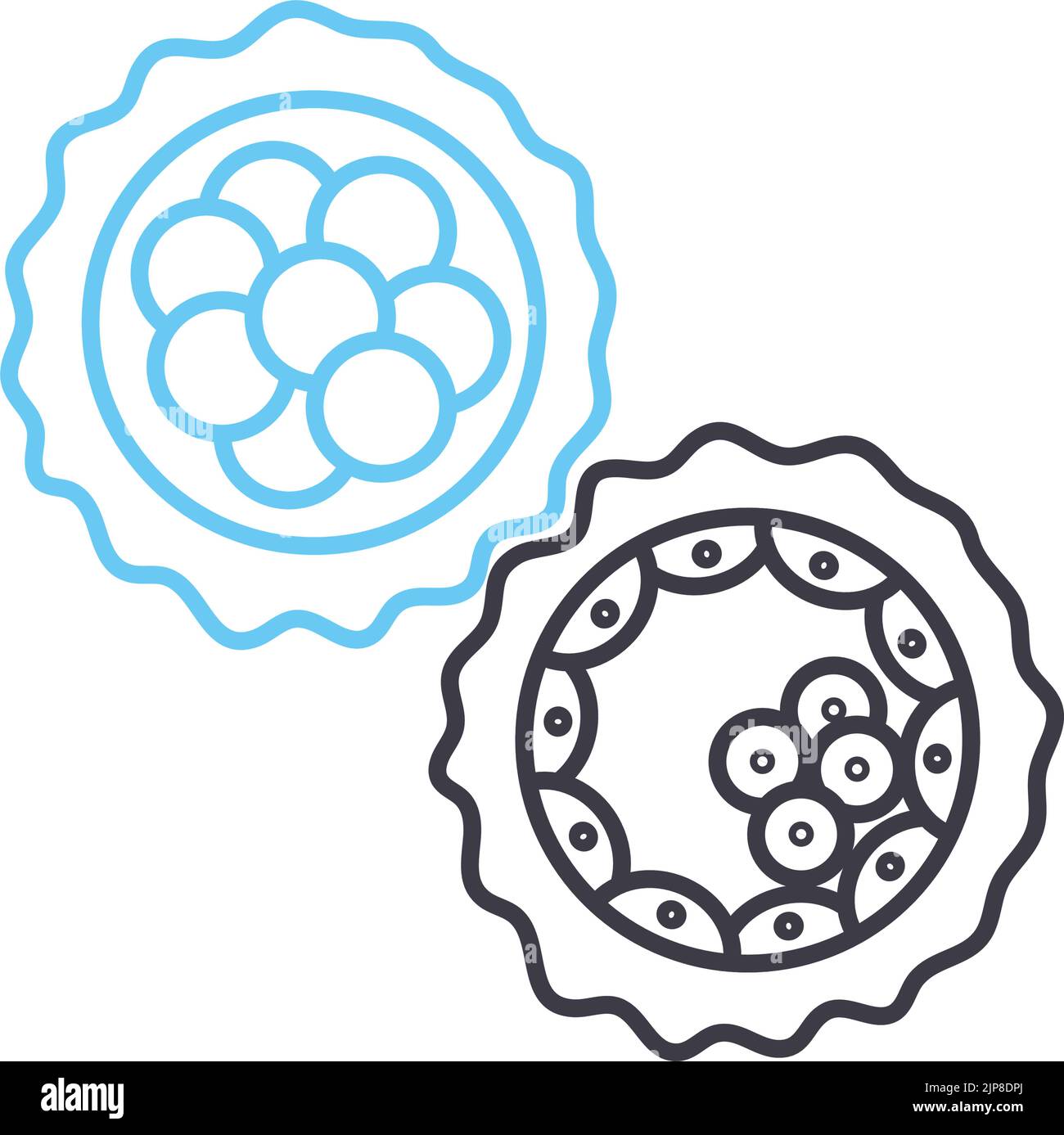 icône de ligne d'étapes de cellule, symbole de contour, illustration de vecteur, signe de concept Illustration de Vecteur