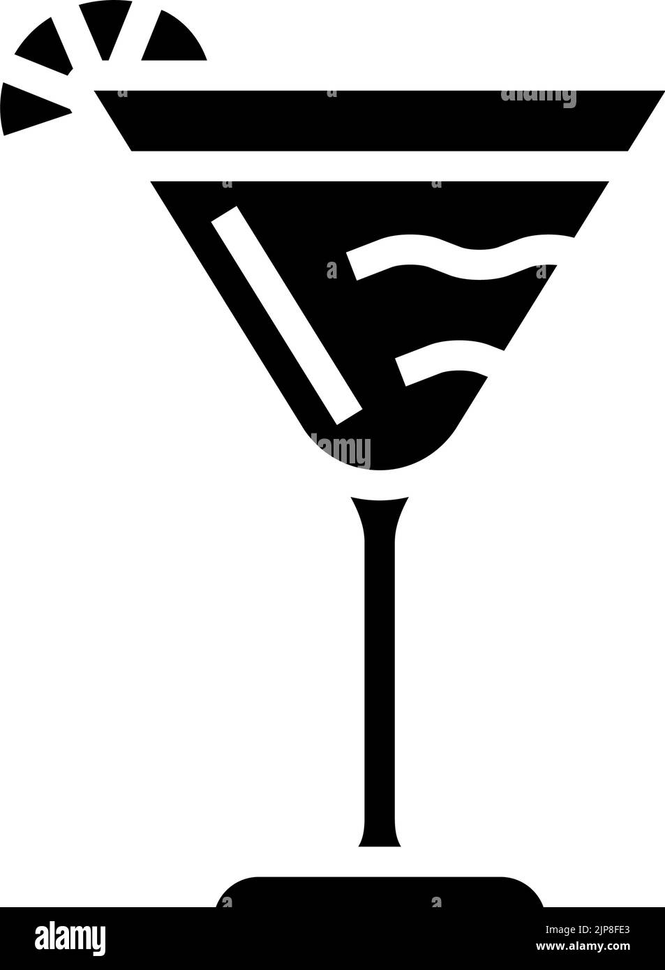 verre à cocktail daiquiri boisson glyphe icône illustration vectorielle Illustration de Vecteur