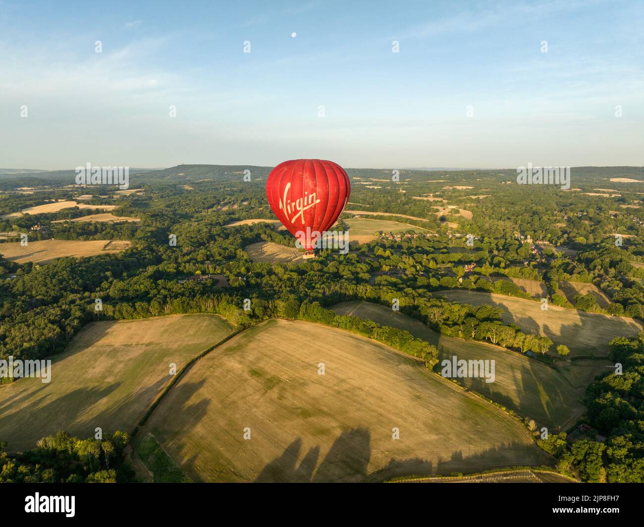 Virgin Experience Days, vue aérienne de Virgin Hot Air Balloon Banque D'Images