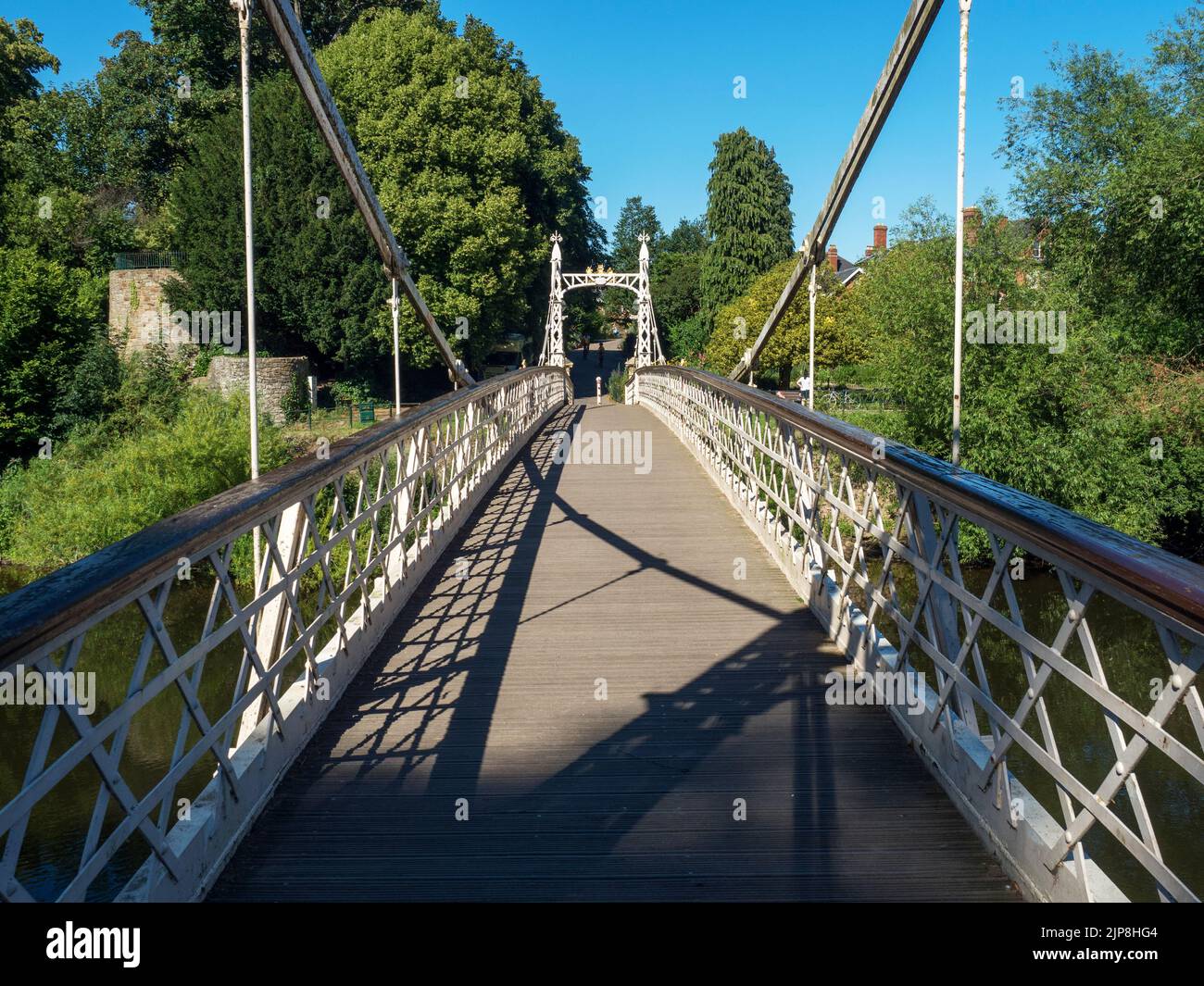 Pont de Victoria au-dessus de la rivière Wye érigé en 1897 pour le jubilé de diamant de la reine Victoria Hereford Herefordshire Angleterre Banque D'Images