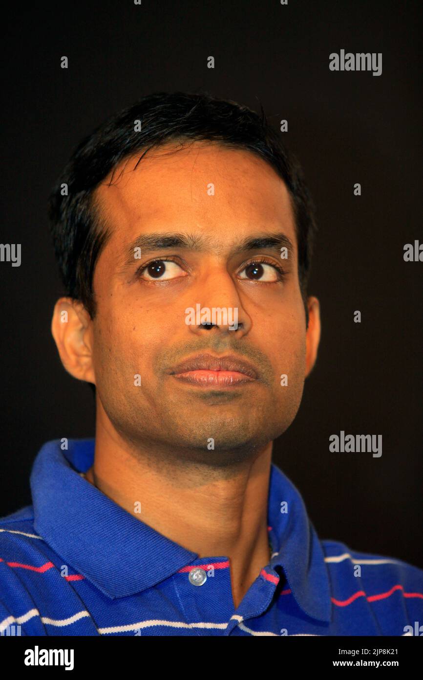 Ancien joueur de badminton Pullela Gopichand au lancement de la Ligue indienne de badminton à Mumbai, Inde sur 19 novembre 2012 Banque D'Images