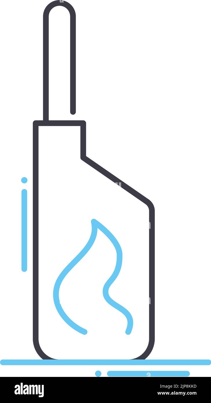 icône de ligne de brûleur à gaz, symbole de contour, illustration vectorielle, signe de concept Illustration de Vecteur