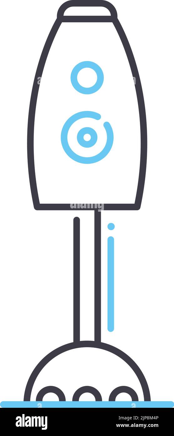 icône de ligne de mixeur plongeant, symbole de contour, illustration vectorielle, signe de concept Illustration de Vecteur