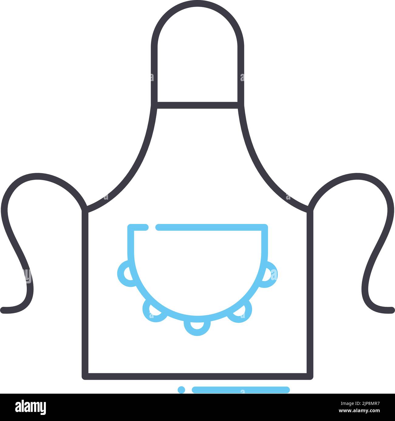 icône de ligne de tablier de cuisine, symbole de contour, illustration vectorielle, signe de concept Illustration de Vecteur