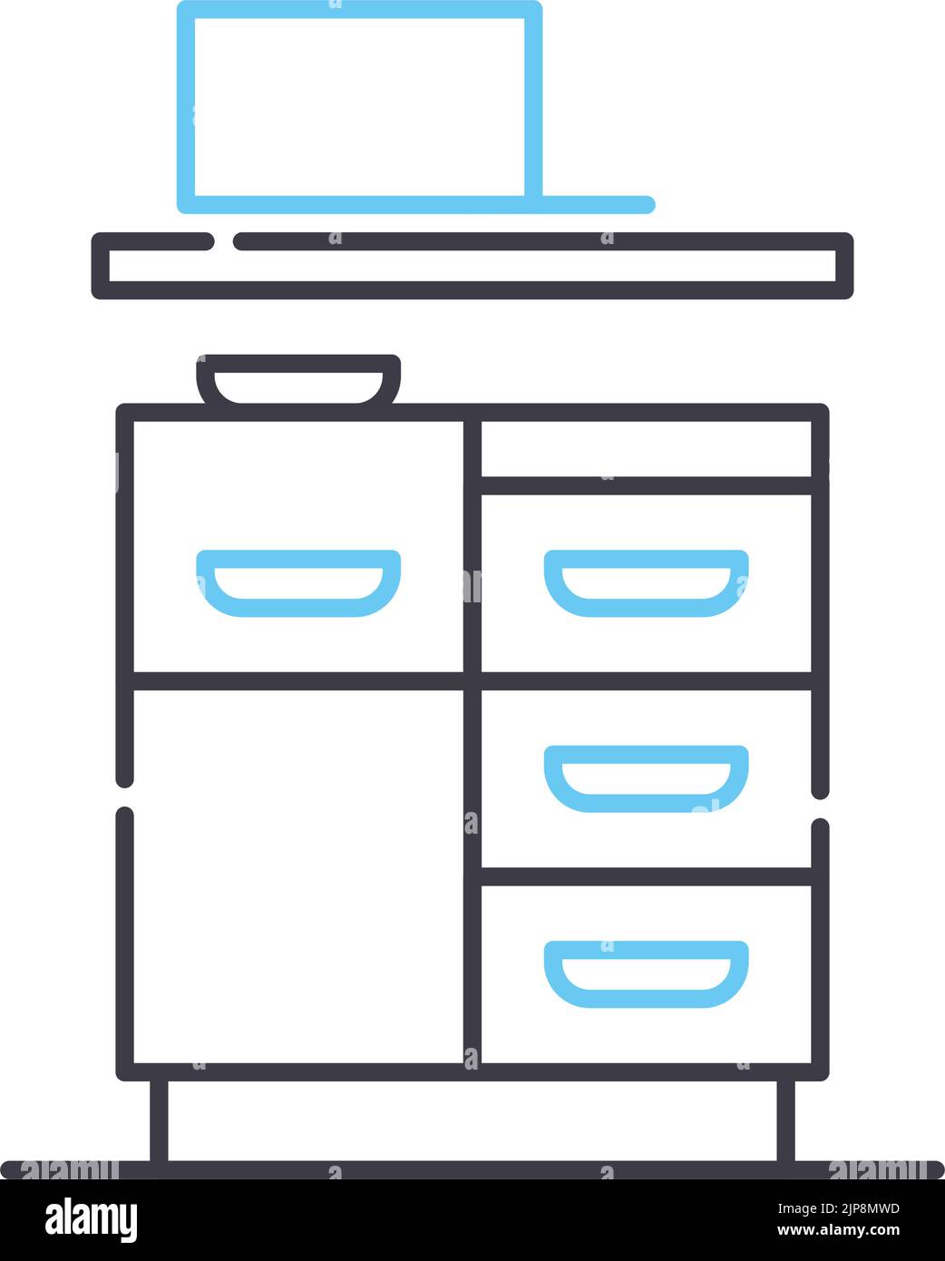 icône de la ligne de stockage de la cuisine, symbole de contour, illustration vectorielle, signe de concept Illustration de Vecteur