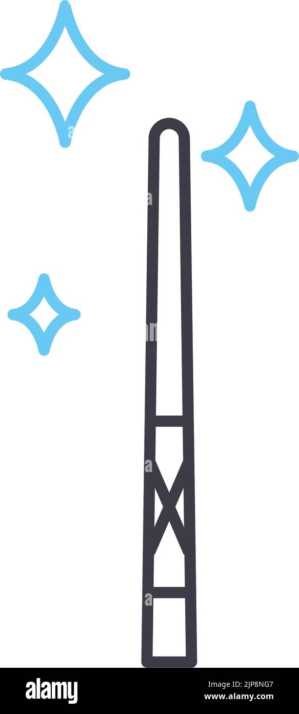 icône de ligne baguette magique, symbole de contour, illustration vectorielle, signe de concept Illustration de Vecteur