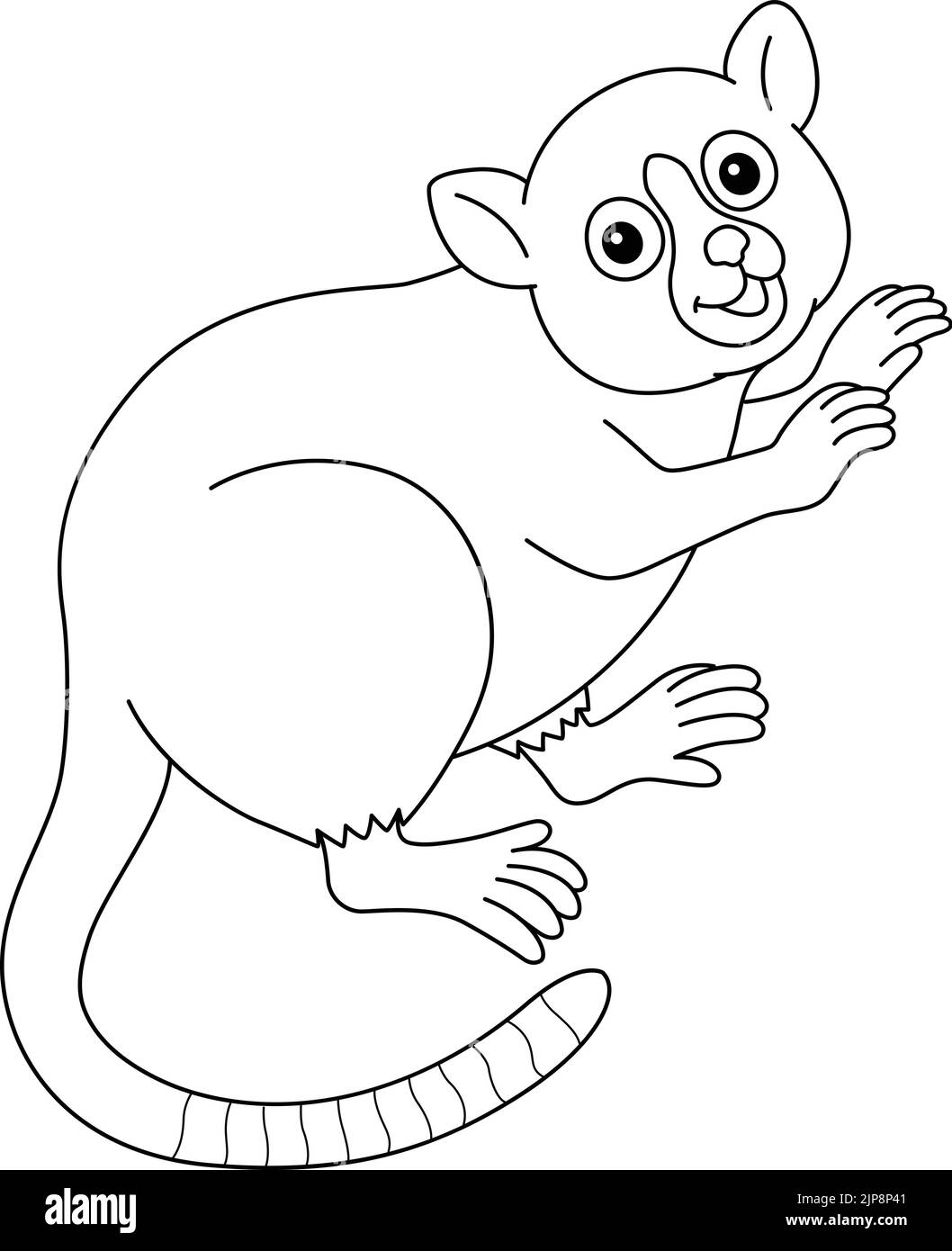 Souris Lemur Animal page de coloriage isolée pour enfants Illustration de Vecteur