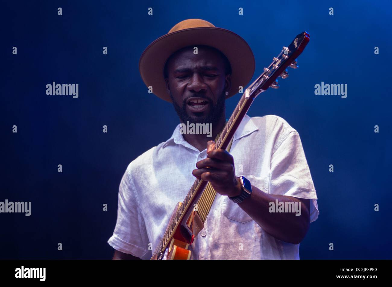 Joey J. Saye se produit au Bilbao Blues Festival au pays Basque en Espagne en 2022 Banque D'Images