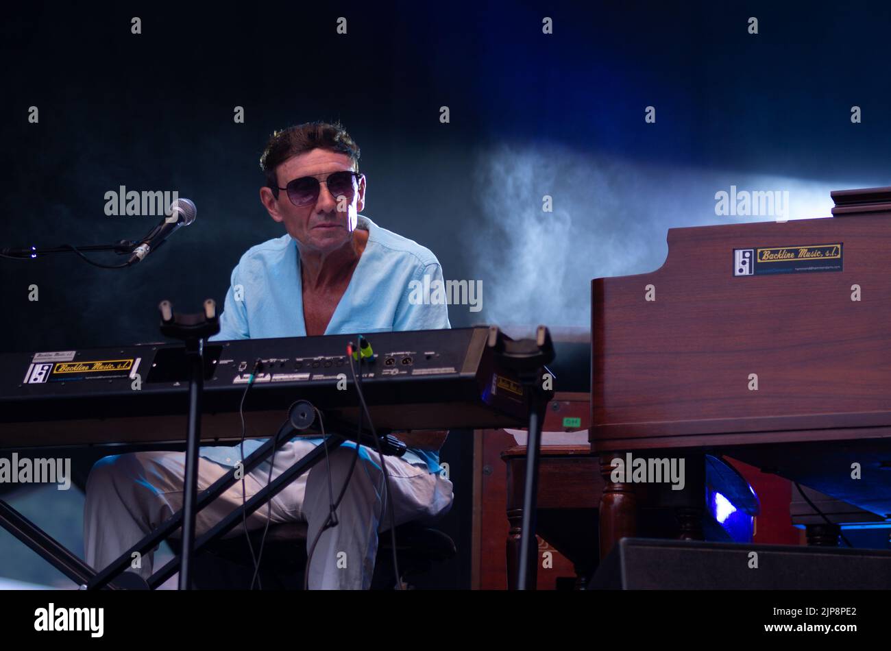 Piano Willie se produisant au Bilbao Blues Festival au pays Basque, Espagne, en 2022 Banque D'Images