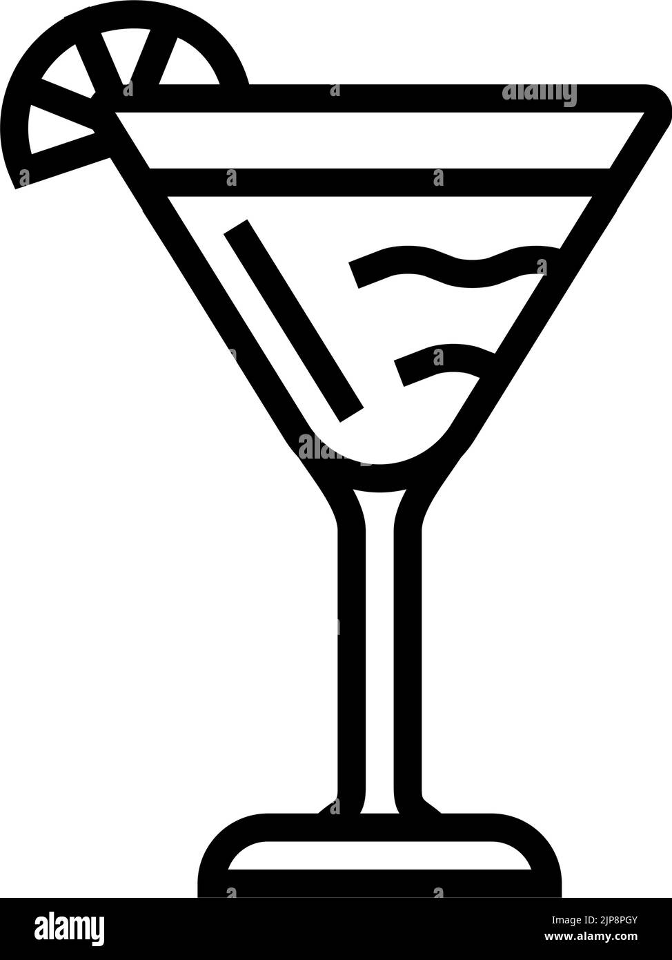 illustration vectorielle de l'icône de la ligne de boissons en verre à cocktail daiquiri Illustration de Vecteur