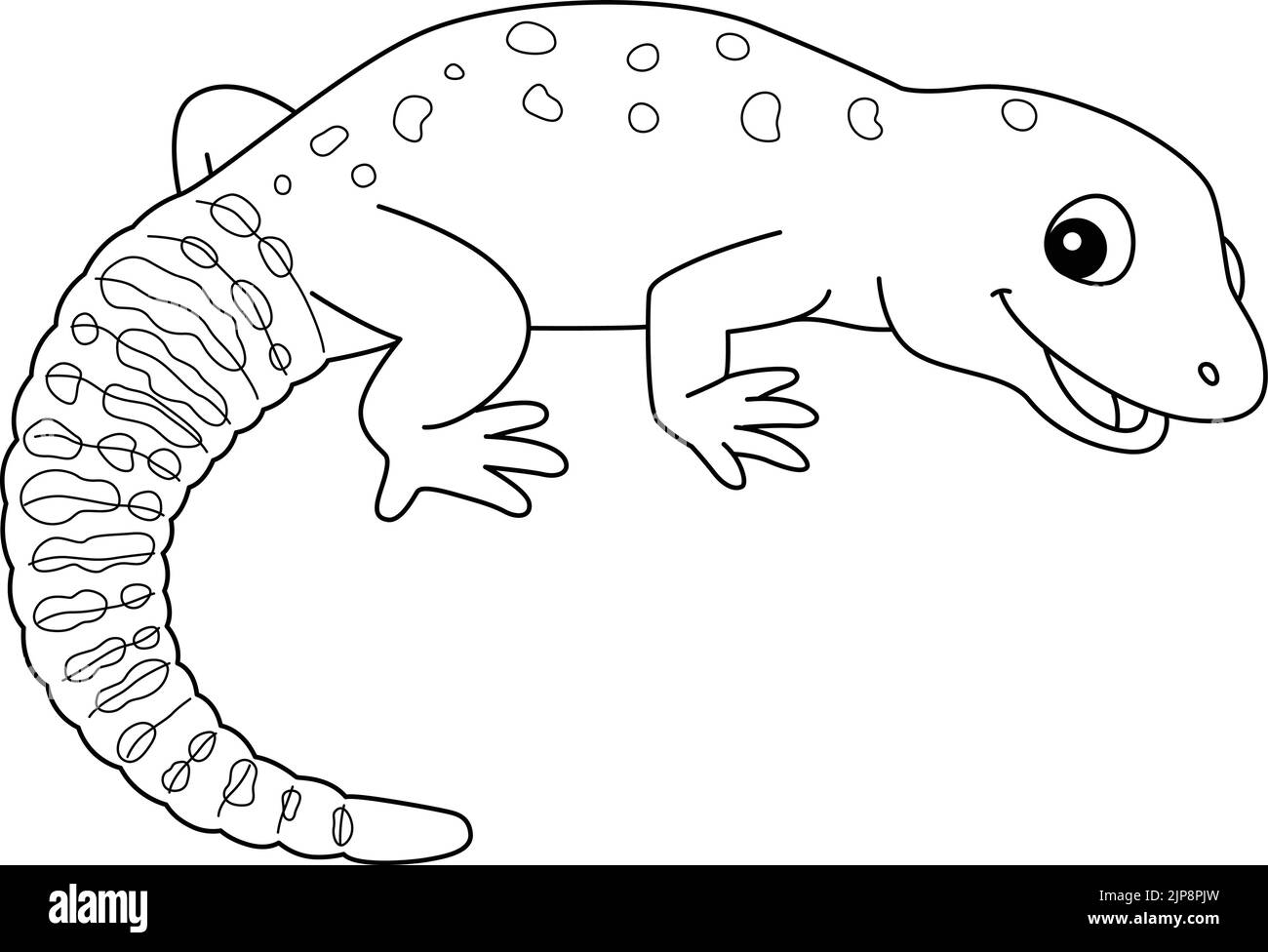 Page de coloriage isolée à motif animal léopard Gecko Illustration de Vecteur