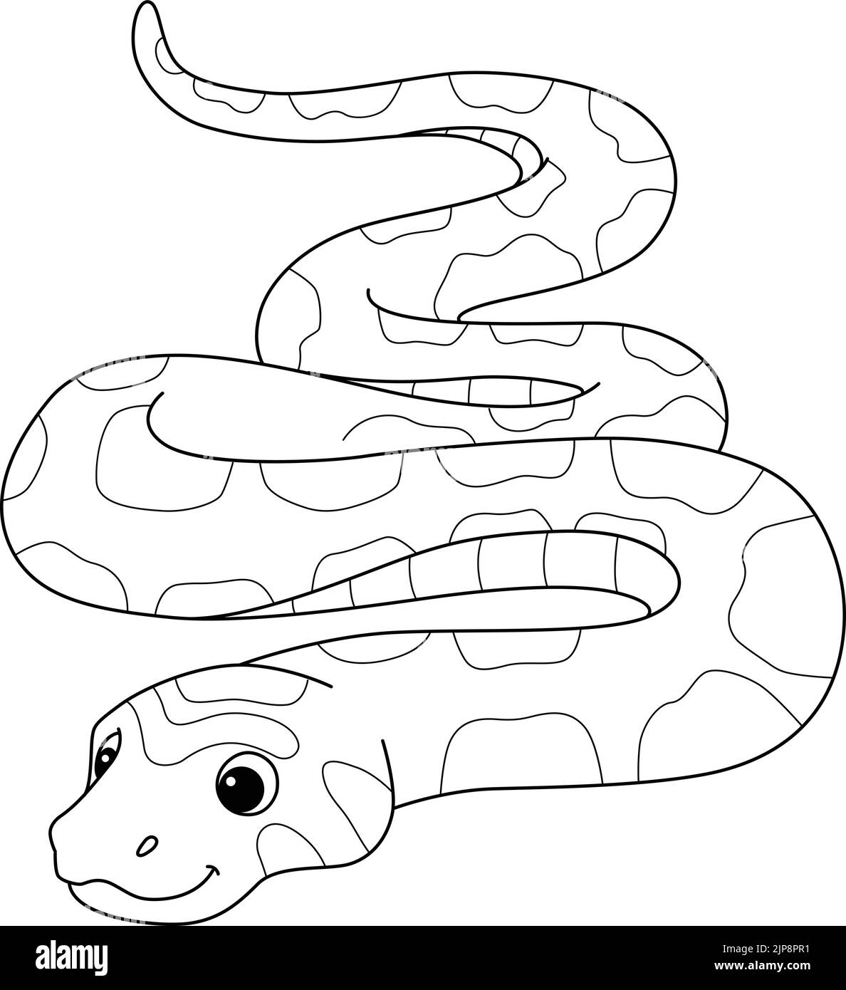 Page de coloriage isolée pour animaux de serpent de maïs pour enfants Illustration de Vecteur