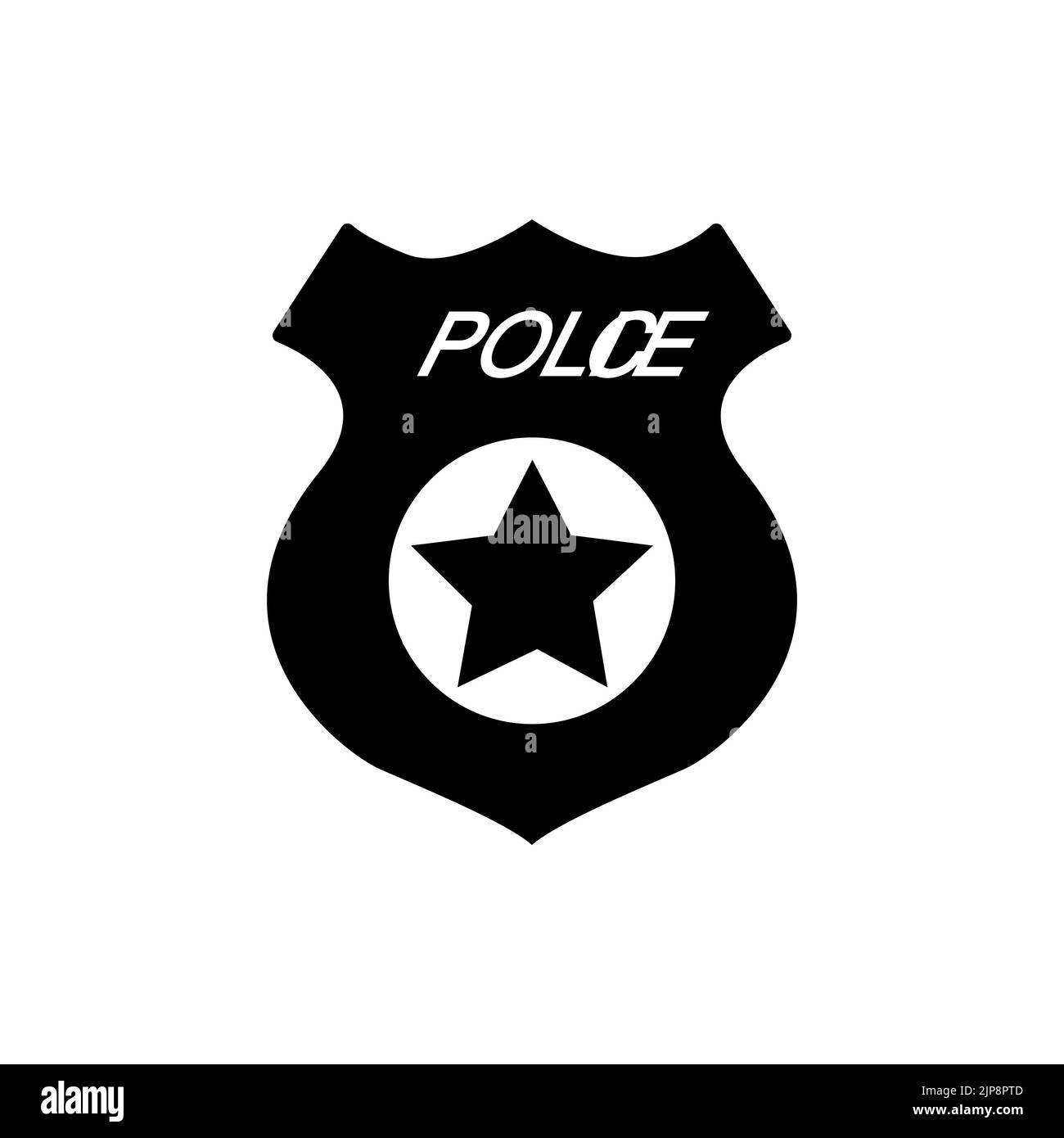 Emblème de police dans un style plat tendance. Illustration graphique vectorielle. Convient pour la conception de site Web, le logo, le modèle. Illustration de Vecteur
