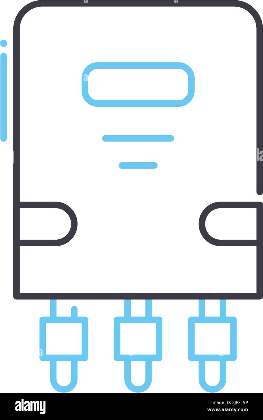 icône de ligne de transistor, symbole de contour, illustration de vecteur, signe de concept Illustration de Vecteur